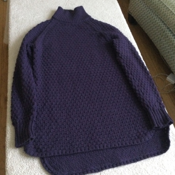 Gap Mockneck Chunky Long Tunic Sweater Purple/Blue - Sz Medium - Picture 4 of 16